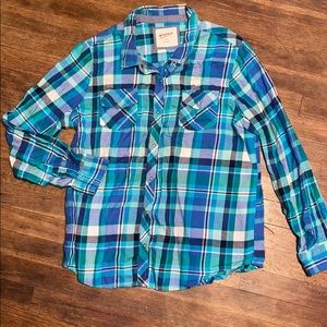Arizona Plaid Button Down Lightweight Flannel
